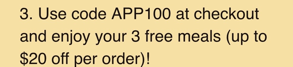 Use code APP100 at checkout for up to $20 off per order